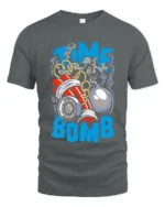 Time Bomb Graphic Tee, Explosive Countdown T-Shirt - gray t-shirt on white background
