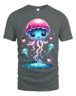 Lovely Jelly Charming Ocean Life T-Shirt for You - gray t-shirt on white background