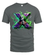 Crazy Joker Symbol T-Shirt Dark Humor Comic Tee - gray t-shirt on white background