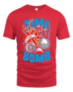 Time Bomb Graphic Tee, Explosive Countdown T-Shirt - red t-shirt on white background