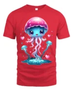 Lovely Jelly Charming Ocean Life T-Shirt for You - red t-shirt on white background