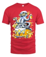 Octopus Van Trip Tee, Funny Sea Creature Road Trip T-Shirt - red t-shirt on white background