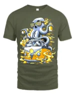 Octopus Van Trip Tee, Funny Sea Creature Road Trip T-Shirt - military green t-shirt on white background