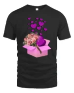 Box of Love Graphic Tee, Romantic Gift Idea T-Shirt - black t-shirt on white background