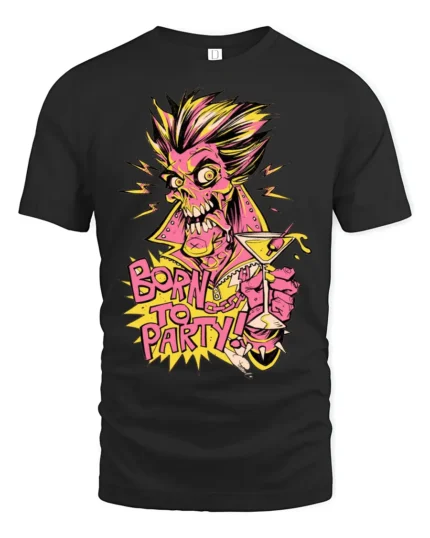 Party Monster Premium T-Shirt, Funny Zombie Cocktail Tee - black t-shirt on white background