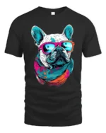 Chill French Bulldog Tee - Relaxed Dog Lover T-Shirt - black t-shirt on white background