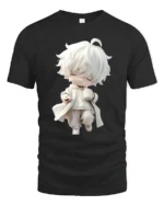 Cute Sipping Tee - Cartoon Character Drink Graphic T-Shirt - black t-shirt on white background