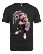 Mutant Rocker T-Shirt - Cool Cartoon Pig Turtle Tee - black t-shirt on white background