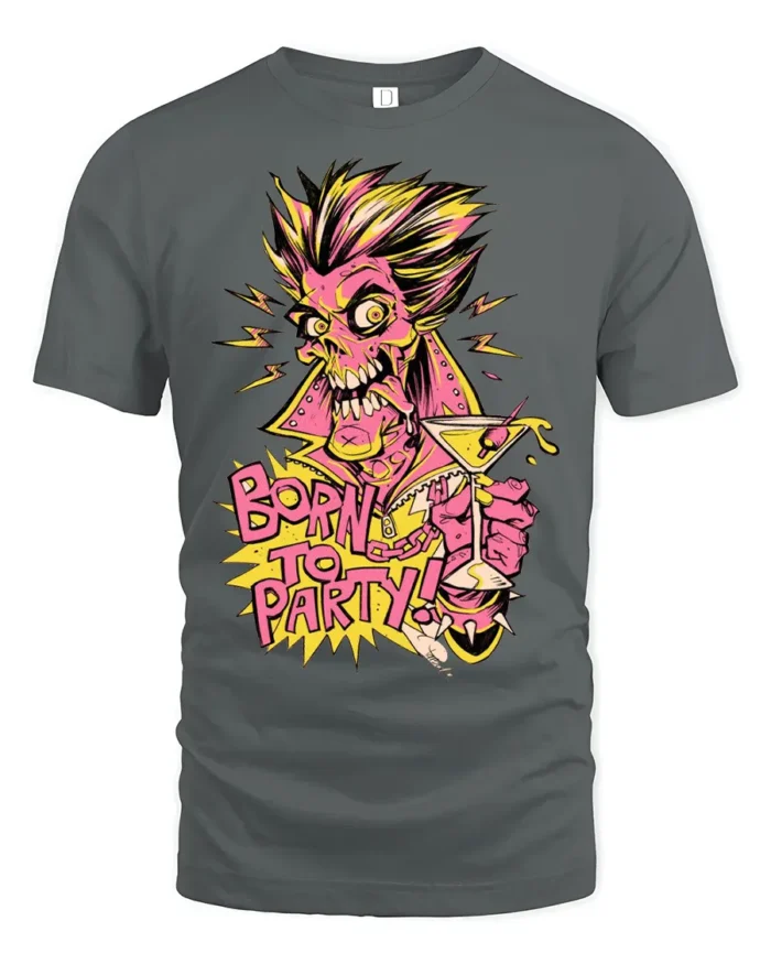 Party Monster Premium T-Shirt, Funny Zombie Cocktail Tee - gray t-shirt on white background