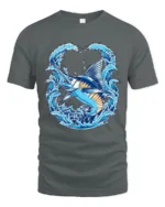 Ocean Marlin Premium T-Shirt - Deep Sea Fish Tee - gray t-shirt on white background