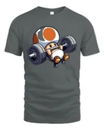 Mushroom Gym Tee - Cute Gaming Fitness T-Shirt Gift - gray t-shirt on white background