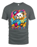 Cuddly Teddy Tee - Soft Bear Hugs Graphic T-Shirt for You - gray t-shirt on white background