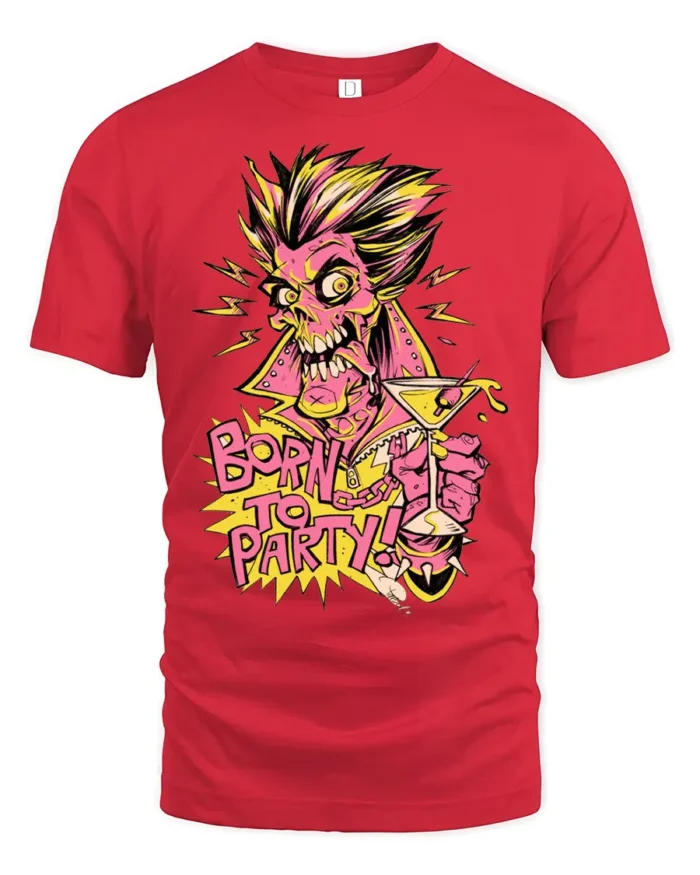 Party Monster Premium T-Shirt, Funny Zombie Cocktail Tee - red t-shirt on white background