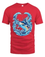 Ocean Marlin Premium T-Shirt - Deep Sea Fish Tee - red t-shirt on white background