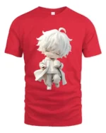 Cute Sipping Tee - Cartoon Character Drink Graphic T-Shirt - red t-shirt on white background