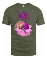 Box of Love Graphic Tee, Romantic Gift Idea T-Shirt - military green t-shirt on white background
