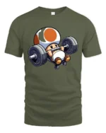Mushroom Gym Tee - Cute Gaming Fitness T-Shirt Gift - military green t-shirt on white background
