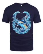 Ocean Marlin Premium T-Shirt - Deep Sea Fish Tee - navy t-shirt on white background