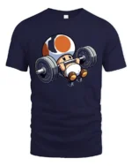 Mushroom Gym Tee - Cute Gaming Fitness T-Shirt Gift - navy t-shirt on white background