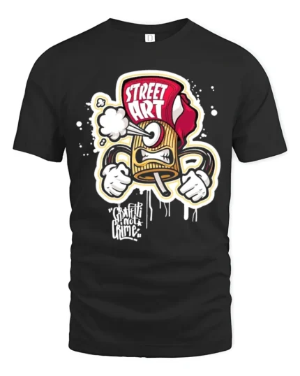 Street Art Spray Tee Graffiti Artist Graphic T-Shirt - black t-shirt on white background