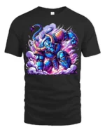 Epic Robotic Minotaur Tee Vibrant Sci-Fi Cotton Shirt - black t-shirt on white background
