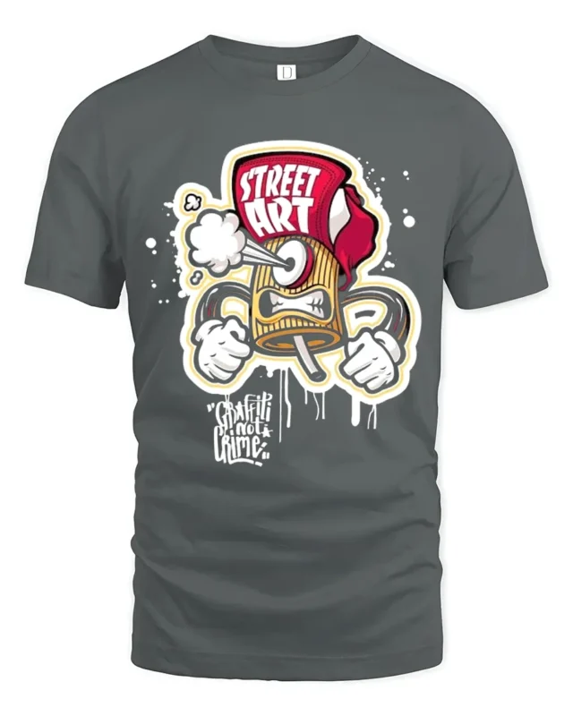Street Art Spray Tee Graffiti Artist Graphic T-Shirt - gray t-shirt on white background