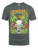 Prodigy Skull Tentacle Tee Music Band Graphic T-Shirt - gray t-shirt on white background