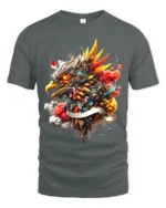 Pancasila Eagle T-Shirt Powerful Asian Bird Art Tee - gray t-shirt on white background