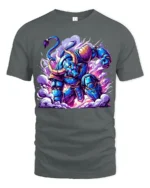 Epic Robotic Minotaur Tee Vibrant Sci-Fi Cotton Shirt - gray t-shirt on white background