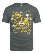 Wu-Twg Inspired T-Shirt Cool Bees and Boombox Graphic Tee - gray t-shirt on white background