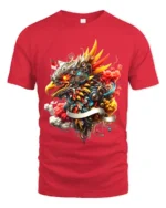 Pancasila Eagle T-Shirt Powerful Asian Bird Art Tee - red t-shirt on white background