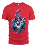 Trippy Wizard Graphic T-Shirt One Eyed Mage Streetwear - red t-shirt on white background