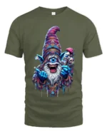 Trippy Wizard Graphic T-Shirt One Eyed Mage Streetwear - military green t-shirt on white background
