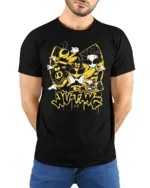 Wu-Twg Inspired T-Shirt Cool Bees and Boombox Graphic Tee - model wearing black shirt, hands behind back