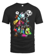 Spray Can Wolf Tee Cool Urban Style Animal Tee - black t-shirt on white background