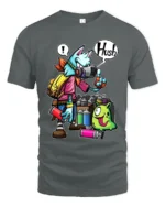 Spray Can Wolf Tee Cool Urban Style Animal Tee - gray t-shirt on white background