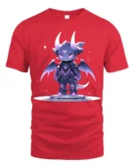 Cute Chibi Dragon Tee Adorable Fantasy Creature T-Shirt - red t-shirt on white background