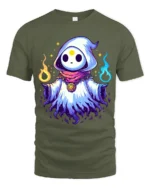 Cute Magic Hood Tee Whimsical Sorcerer Graphic T-Shirt - military green t-shirt on white background