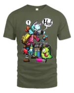 Spray Can Wolf Tee Cool Urban Style Animal Tee - military green t-shirt on white background