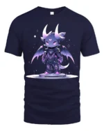 Cute Chibi Dragon Tee Adorable Fantasy Creature T-Shirt - navy t-shirt on white background
