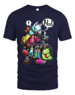 Spray Can Wolf Tee Cool Urban Style Animal Tee - navy t-shirt on white background
