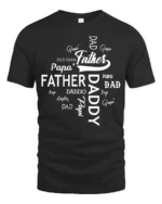 Daddy Papa Pops T-Shirt Father’s Day Nickname Tee - black t-shirt on white background
