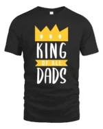 King of Dads Best Dad Crown Graphic T-Shirt Gift - black t-shirt on white background