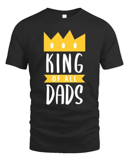 King of Dads Best Dad Crown Graphic T-Shirt Gift - black t-shirt on white background