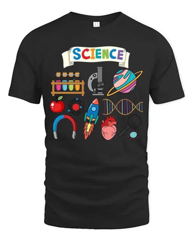 Awesome Science Tee Educational Science Graphic - black t-shirt on white background
