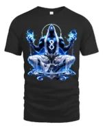 Blue Zen Master T-Shirt Spiritual Meditation Tee Now - black t-shirt on white background