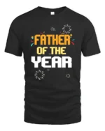 Father of the Year Tee Best Dad Award T-Shirt Gift - black t-shirt on white background