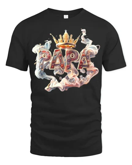 Papa King Tee Cool Father’s Day Gift for Grandpa - black t-shirt on white background