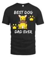 Best Dog Dad Funny Dog Lover Father’s Day T-Shirt - black t-shirt on white background
