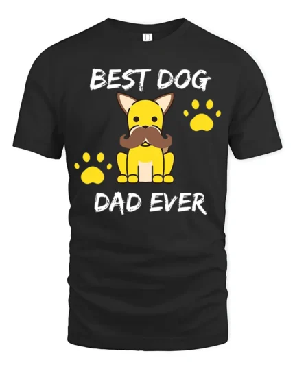 Best Dog Dad Funny Dog Lover Father’s Day T-Shirt - black t-shirt on white background